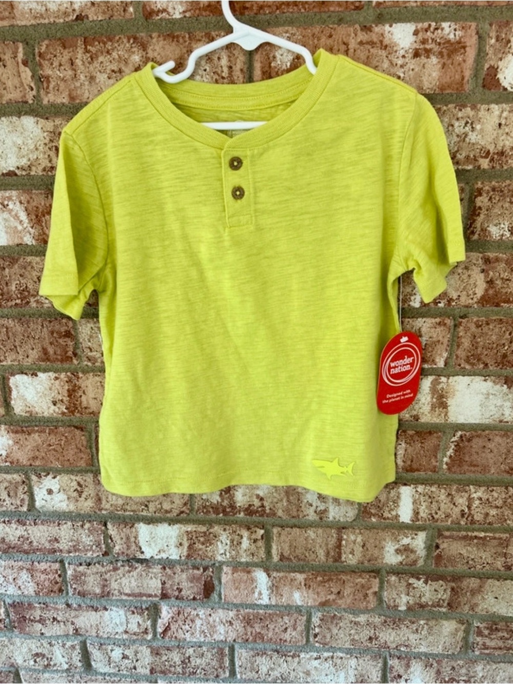 Boys' Neon Yellow Size 7 Short Sleeve Shirt